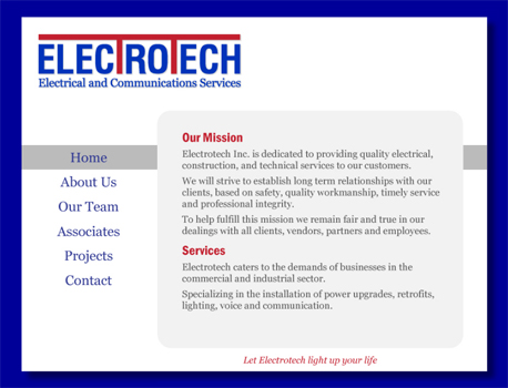 Electrotech Electrical Inc. Website